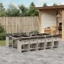 Garden dining set 11 pieces and gray synthetic rattan cushions by , Garden sets - Ref: Foro24-3211115, Price: 877,17 €, Disco...