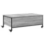 Coffee table with wheels gray engineered wood 91x55x34 cm by , Coffee table - Ref: Foro24-842299, Price: 71,90 €, Discount: %