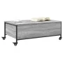Coffee table with wheels gray engineered wood 91x55x34 cm by , Coffee table - Ref: Foro24-842299, Price: 71,90 €, Discount: %