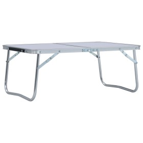 Mesa de camping plegable aluminio blanca 60x40 cm