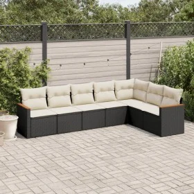 7-piece garden dining set and black synthetic rattan cushions by , Garden sets - Ref: Foro24-3258430, Price: 417,80 €, Discou...