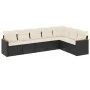 Set de comedor de jardín 7 pzas y cojines ratán sintético negro de , Conjuntos de jardín - Ref: Foro24-3258430, Precio: 418,8...