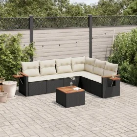 7-piece garden dining set and black synthetic rattan cushions by , Garden sets - Ref: Foro24-3259249, Price: 420,90 €, Discou...