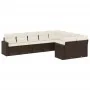 9-teiliges Gartensofa-Set und braune Kissen aus synthetischem Rattan von , Modulare Sofas für den Außenbereich - Ref: Foro24-...