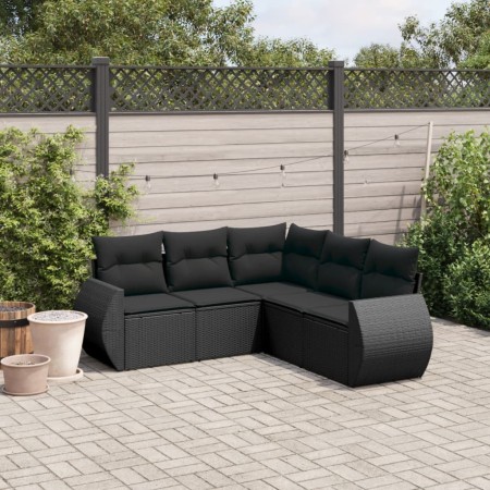 5-teiliges Gartenmöbel-Set und schwarze synthetische Rattankissen von , Gartensets - Ref: Foro24-3253682, Preis: 362,78 €, Ra...