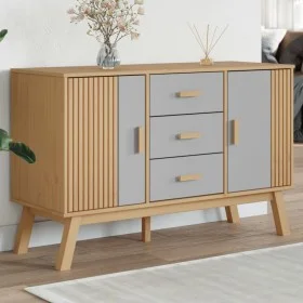 OLDEN sideboard solid pine wood gray and brown 114x43x73.5 cm by , Sideboards - Ref: Foro24-358598, Price: 167,43 €, Discount: %