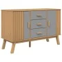 OLDEN sideboard solid pine wood gray and brown 114x43x73.5 cm by , Sideboards - Ref: Foro24-358598, Price: 167,05 €, Discount: %