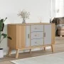 OLDEN sideboard solid pine wood gray and brown 114x43x73.5 cm by , Sideboards - Ref: Foro24-358598, Price: 167,05 €, Discount: %