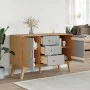 OLDEN sideboard solid pine wood gray and brown 114x43x73.5 cm by , Sideboards - Ref: Foro24-358598, Price: 167,05 €, Discount: %