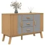 OLDEN sideboard solid pine wood gray and brown 114x43x73.5 cm by , Sideboards - Ref: Foro24-358598, Price: 167,05 €, Discount: %
