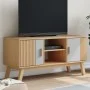 OLDEN TV-Schrank aus massivem Kiefernholz, grau und braun, 114 x 43 x 57 cm von , TV-Möbel - Ref: Foro24-358601, Preis: 118,8...