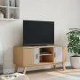 OLDEN TV-Schrank aus massivem Kiefernholz, grau und braun, 114 x 43 x 57 cm von , TV-Möbel - Ref: Foro24-358601, Preis: 118,8...