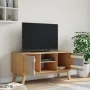 OLDEN TV-Schrank aus massivem Kiefernholz, grau und braun, 114 x 43 x 57 cm von , TV-Möbel - Ref: Foro24-358601, Preis: 118,8...
