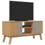 OLDEN TV cabinet solid pine wood gray and brown 114x43x57cm by , TV Furniture - Ref: Foro24-358601, Price: 118,85 €, Discount: %