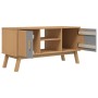 OLDEN TV-Schrank aus massivem Kiefernholz, grau und braun, 114 x 43 x 57 cm von , TV-Möbel - Ref: Foro24-358601, Preis: 120,7...