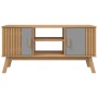OLDEN TV-Schrank aus massivem Kiefernholz, grau und braun, 114 x 43 x 57 cm von , TV-Möbel - Ref: Foro24-358601, Preis: 120,7...