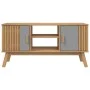 OLDEN TV-Schrank aus massivem Kiefernholz, grau und braun, 114 x 43 x 57 cm von , TV-Möbel - Ref: Foro24-358601, Preis: 118,8...