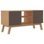 OLDEN TV-Schrank aus massivem Kiefernholz, grau und braun, 114 x 43 x 57 cm von , TV-Möbel - Ref: Foro24-358601, Preis: 118,8...