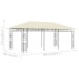 Gazebo with cream mosquito net 6x3x2.73 m by vidaXL, Tents and gazebos - Ref: Foro24-47971, Price: 384,96 €, Discount: %