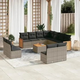 12-teiliges Gartensofa-Set mit grauen synthetischen Rattankissen von , Gartensets - Ref: Foro24-3227775, Preis: 686,51 €, Rab...