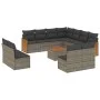 12-piece garden sofa set with gray synthetic rattan cushions by , Garden sets - Ref: Foro24-3227775, Price: 686,51 €, Discoun...