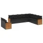 Garden sofa set 10 pieces with black synthetic rattan cushions by , Garden sets - Ref: Foro24-3260193, Price: 644,49 €, Disco...