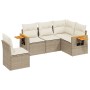 Garden sofa set with cushions 5 pieces beige synthetic rattan by , Garden sets - Ref: Foro24-3226814, Price: 394,75 €, Discou...