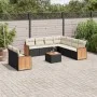Set de sofás de jardín 10 pzas cojines ratán sintético negro de , Conjuntos de jardín - Ref: Foro24-3260187, Precio: 638,18 €...