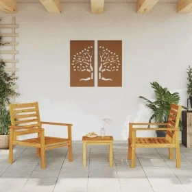 Sillón de jardín 2 unidades madera maciza acacia 66,5x65x81 cm de , Sillas de jardín - Ref: Foro24-366374, Precio: 131,36 €, ...