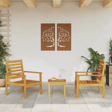 Sillón de jardín 2 unidades madera maciza acacia 66,5x65x81 cm de , Sillas de jardín - Ref: Foro24-366374, Precio: 131,16 €, ...