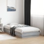 Sonoma gray engineered wood bed frame 90x190 cm by , Beds and slatted bases - Ref: Foro24-839635, Price: 88,04 €, Discount: %