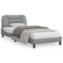 Light gray fabric bed frame with headboard 90x190 cm by , Beds and slatted bases - Ref: Foro24-3207737, Price: 162,85 €, Disc...