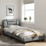 Light gray fabric bed frame with headboard 90x190 cm by , Beds and slatted bases - Ref: Foro24-3207737, Price: 162,85 €, Disc...