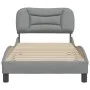 Light gray fabric bed frame with headboard 90x190 cm by , Beds and slatted bases - Ref: Foro24-3207737, Price: 162,85 €, Disc...