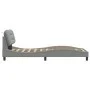 Light gray fabric bed frame with headboard 90x190 cm by , Beds and slatted bases - Ref: Foro24-3207737, Price: 162,85 €, Disc...