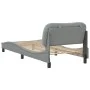 Light gray fabric bed frame with headboard 90x190 cm by , Beds and slatted bases - Ref: Foro24-3207737, Price: 162,85 €, Disc...