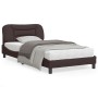 Bed frame with headboard in brown fabric 100x200 cm by , Beds and slatted bases - Ref: Foro24-3207754, Price: 141,42 €, Disco...