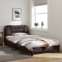 Bettgestell mit Kopfteil aus braunem Stoff 100x200 cm von , Betten und Lattenroste - Ref: Foro24-3207754, Preis: 141,42 €, Ra...