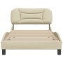 Bed frame with cream fabric headboard 100x200 cm by , Beds and slatted bases - Ref: Foro24-3207756, Price: 160,97 €, Discount: %