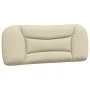 Bed frame with cream fabric headboard 100x200 cm by , Beds and slatted bases - Ref: Foro24-3207756, Price: 158,26 €, Discount: %