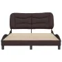 Dark brown fabric bed frame with headboard 120x200cm by , Beds and slatted bases - Ref: Foro24-3207761, Price: 190,91 €, Disc...