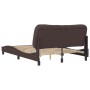 Dark brown fabric bed frame with headboard 120x200cm by , Beds and slatted bases - Ref: Foro24-3207761, Price: 193,60 €, Disc...