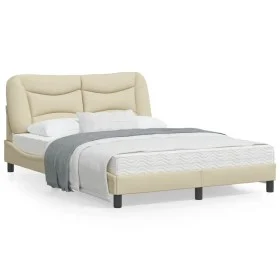 Bed frame with cream fabric headboard 120x200 cm by , Beds and slatted bases - Ref: Foro24-3207763, Price: 210,42 €, Discount: %
