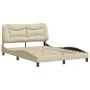 Bed frame with cream fabric headboard 120x200 cm by , Beds and slatted bases - Ref: Foro24-3207763, Price: 210,42 €, Discount: %