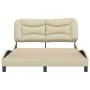 Bed frame with cream fabric headboard 120x200 cm by , Beds and slatted bases - Ref: Foro24-3207763, Price: 210,42 €, Discount: %