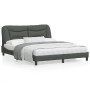 Bed frame with headboard dark gray fabric 160x200 cm by , Beds and slatted bases - Ref: Foro24-3207780, Price: 257,43 €, Disc...