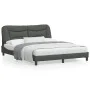Bed frame with headboard dark gray fabric 160x200 cm by , Beds and slatted bases - Ref: Foro24-3207780, Price: 252,14 €, Disc...