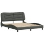 Bed frame with headboard dark gray fabric 160x200 cm by , Beds and slatted bases - Ref: Foro24-3207780, Price: 257,43 €, Disc...