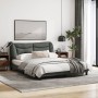 Bed frame with headboard dark gray fabric 160x200 cm by , Beds and slatted bases - Ref: Foro24-3207780, Price: 257,43 €, Disc...