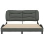 Bed frame with headboard dark gray fabric 160x200 cm by , Beds and slatted bases - Ref: Foro24-3207780, Price: 257,43 €, Disc...
